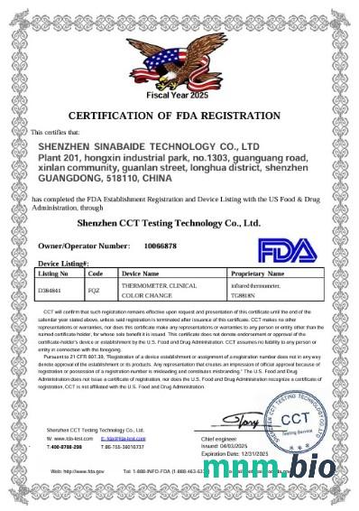 US FDA medical certyfikat scr